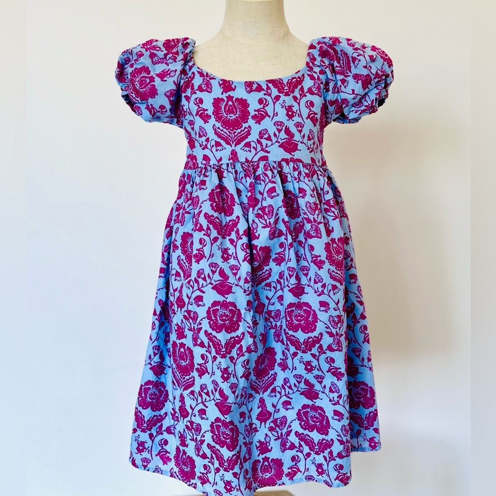 Janie & Jack Disney Alice in Wonderland Floral Puff Sleeve Dress girls 6